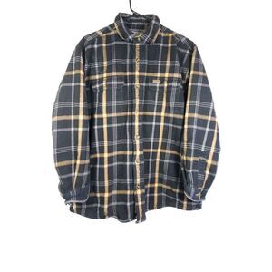 Carhartt Men's XL Black Flannel Plaid Fleece Thermal Lined Button Up Shirt Jack
